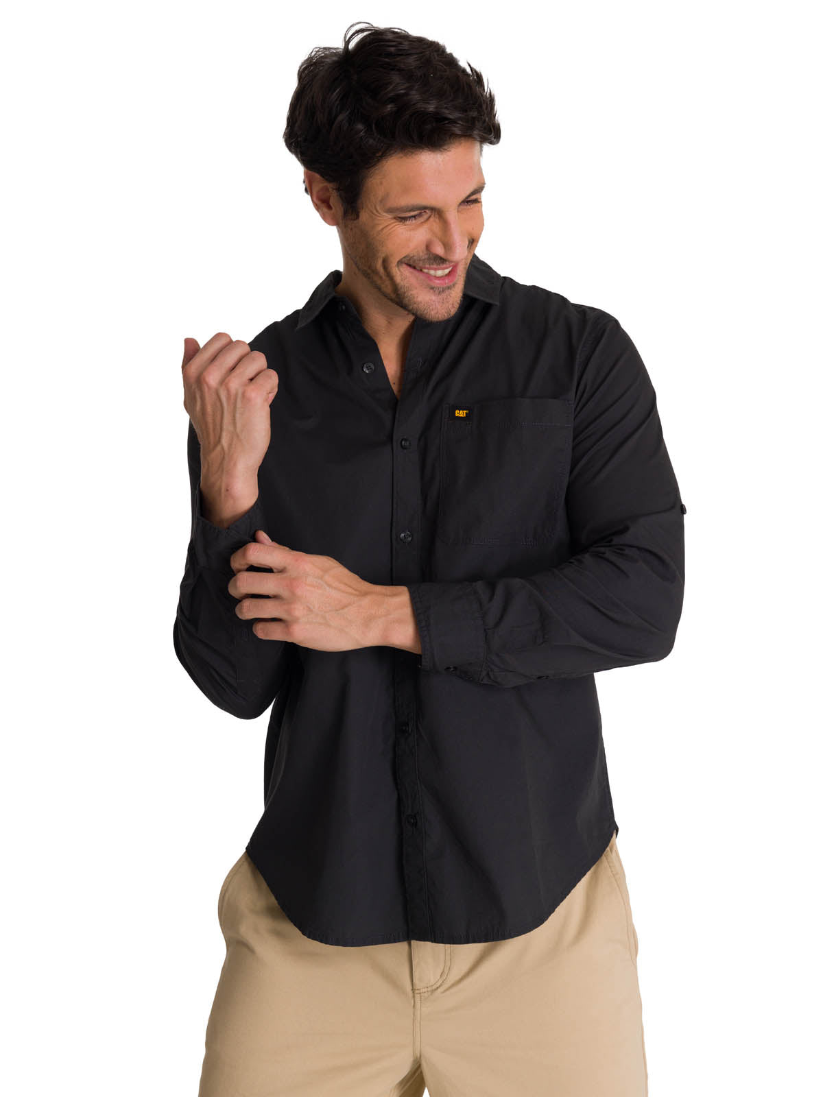 Camisa Manga Larga Hombre Convertible Negro CAT