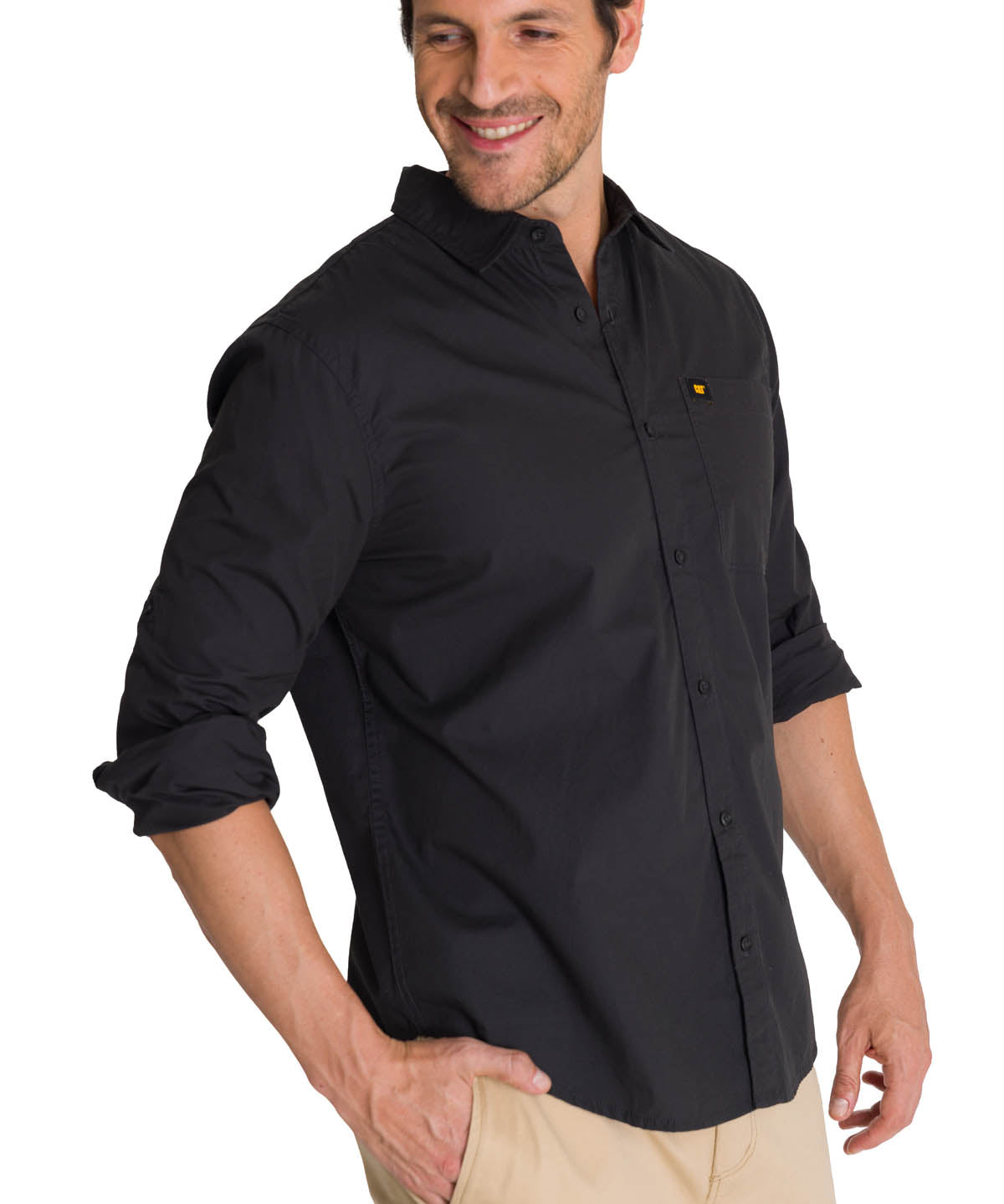 Camisa Manga Larga Hombre Convertible Negro CAT