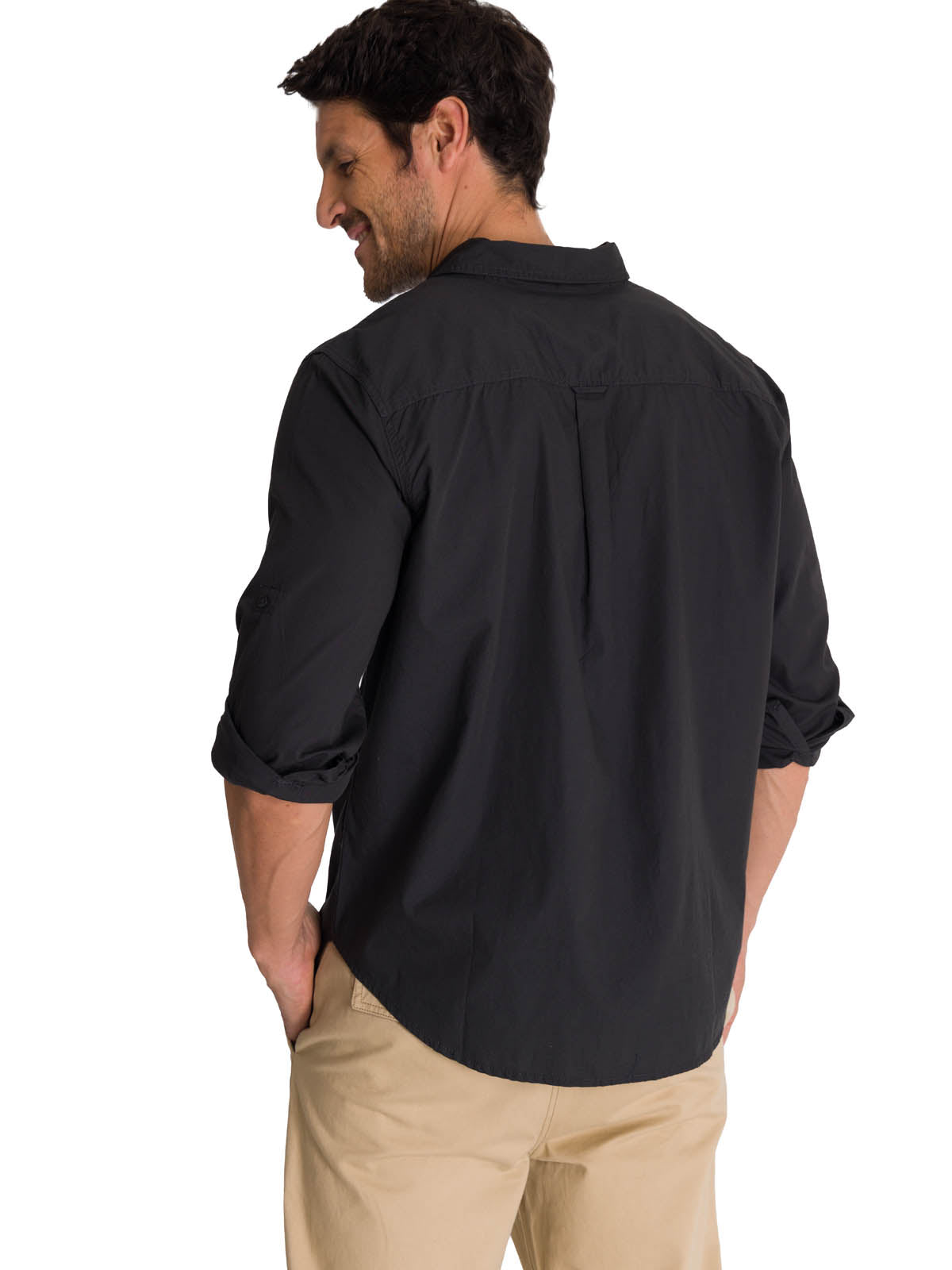 Camisa Manga Larga Hombre Convertible Negro CAT