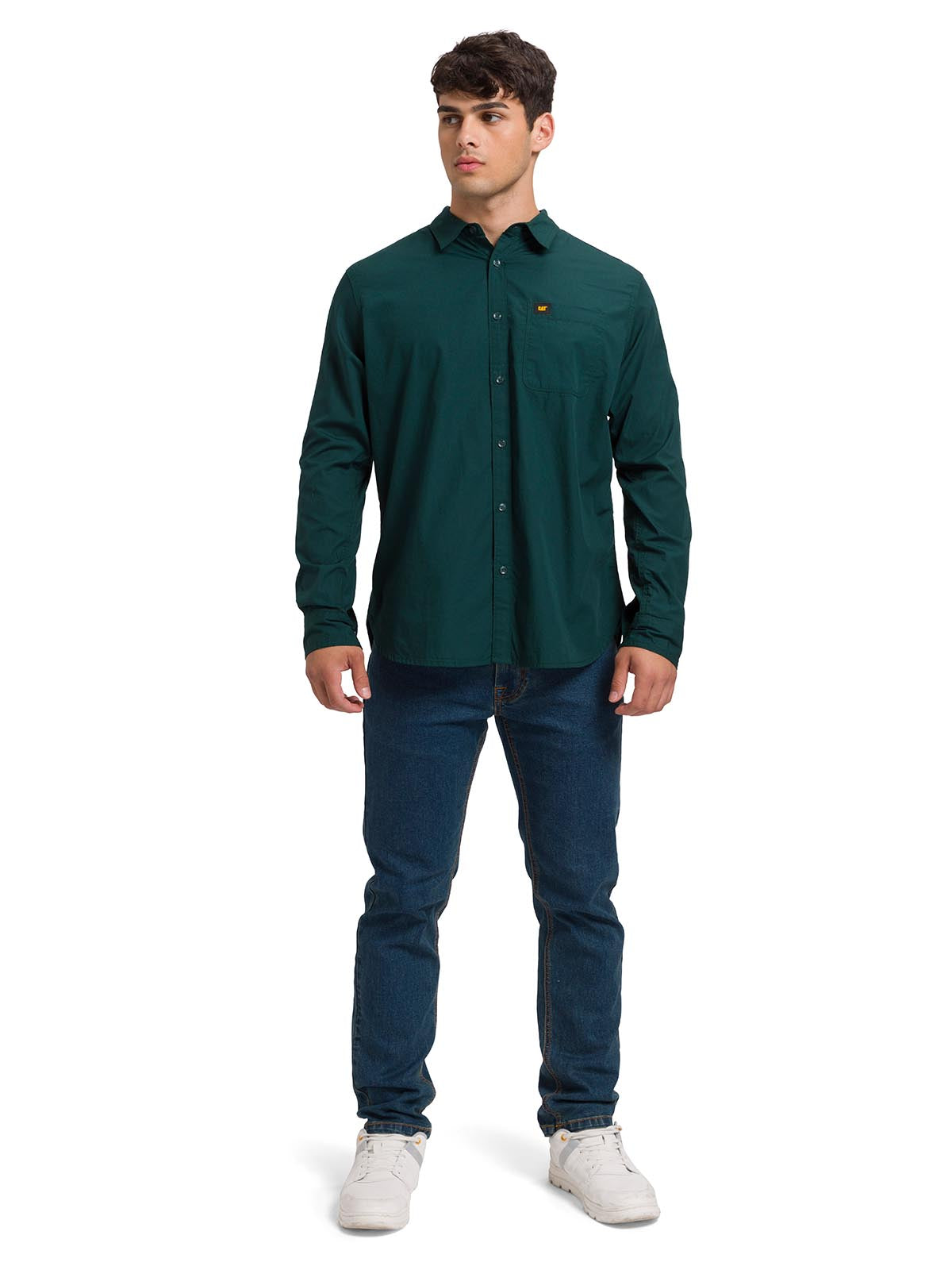 Camisa Manga LargaCasual Hombre Fundation Rojo Azul CAT