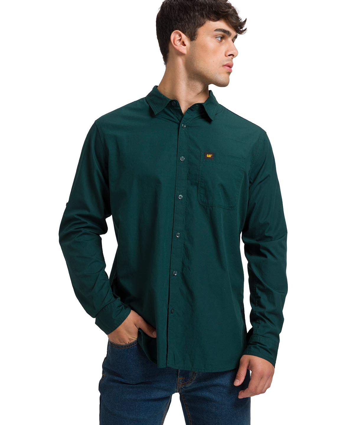 Camisa Manga LargaCasual Hombre Fundation Rojo Azul CAT