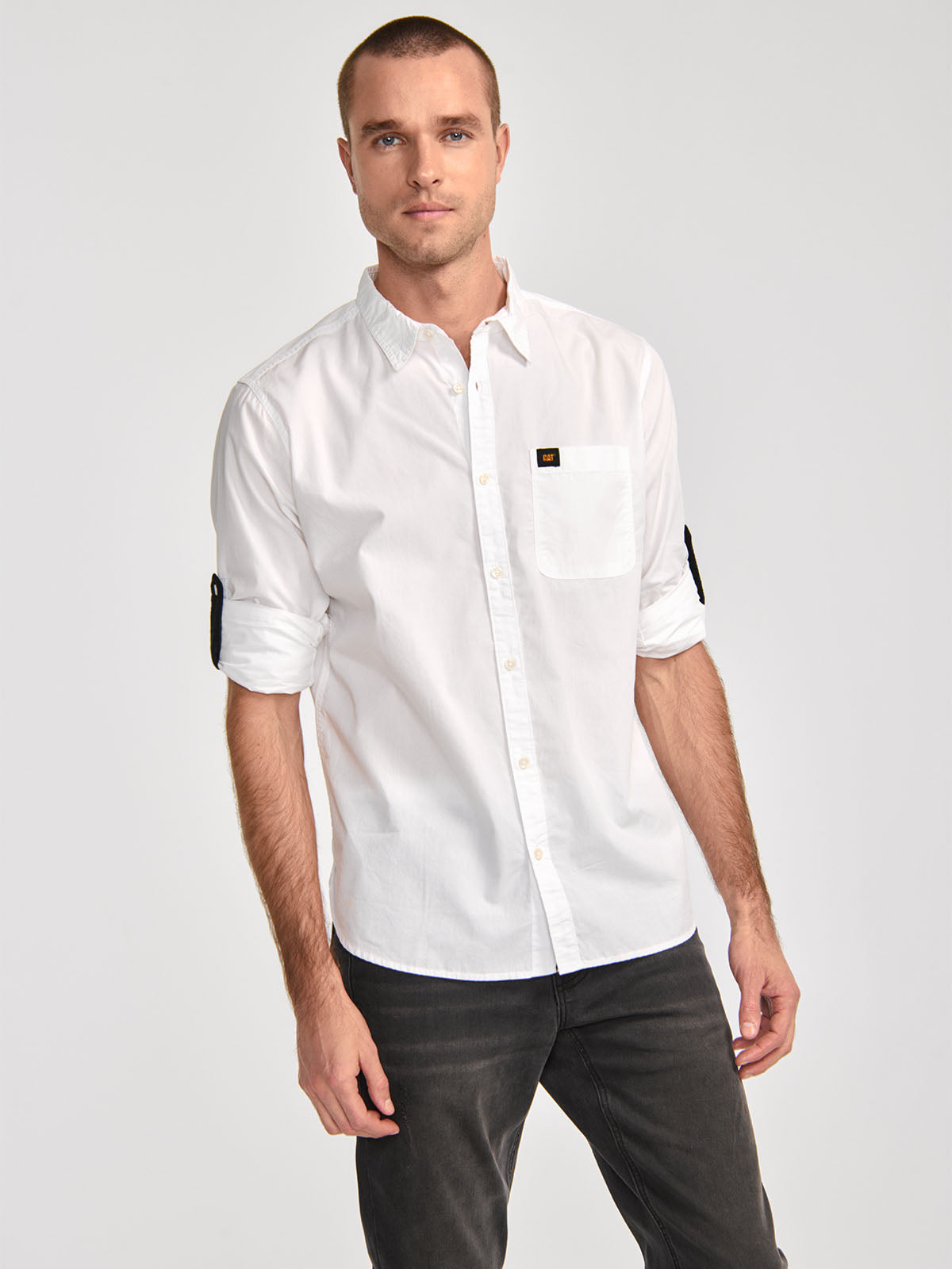 Camisa Manga LargaCasual Hombre Fundation Rojo Azul CAT