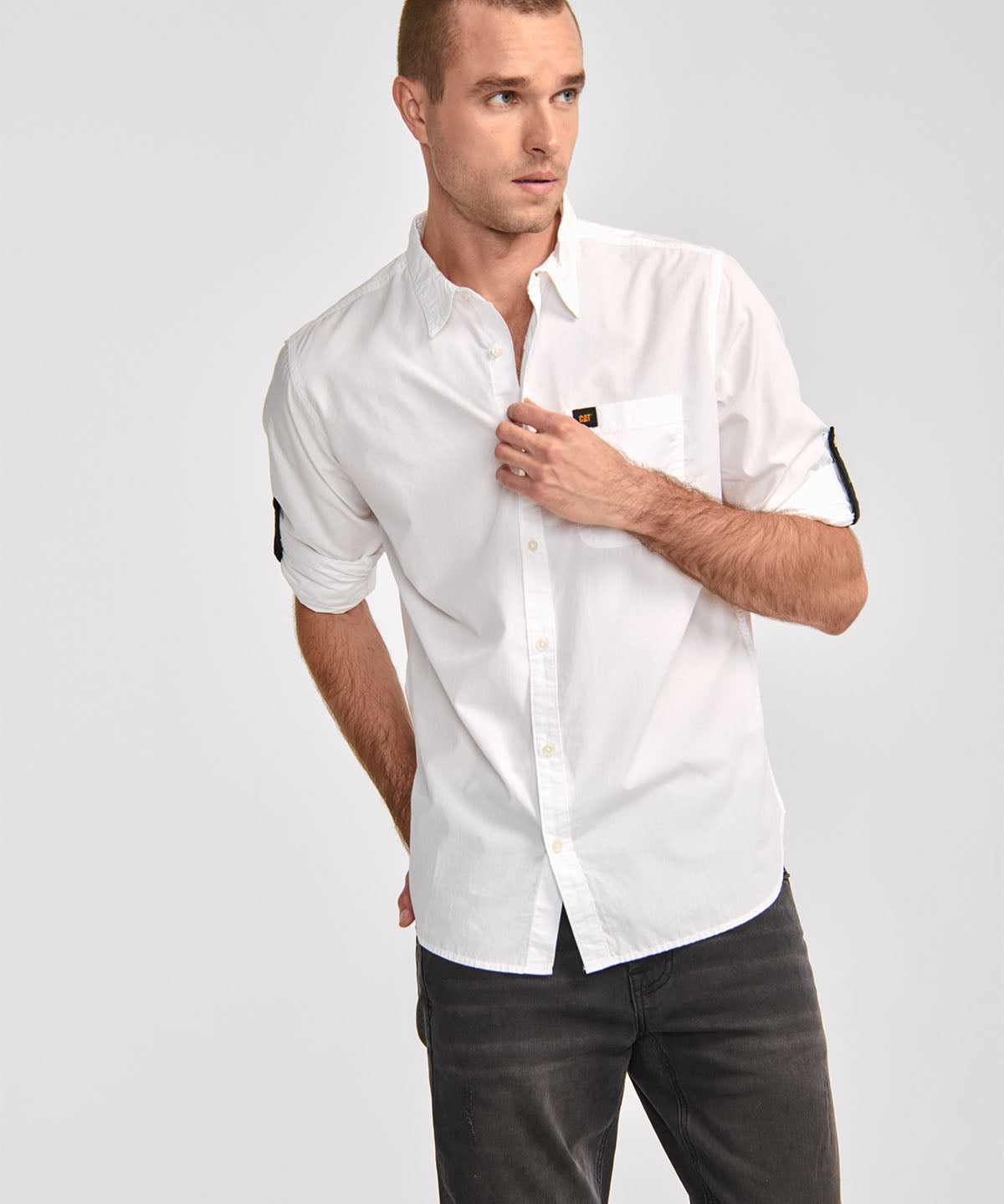 Camisa Manga LargaCasual Hombre Fundation Rojo Azul CAT