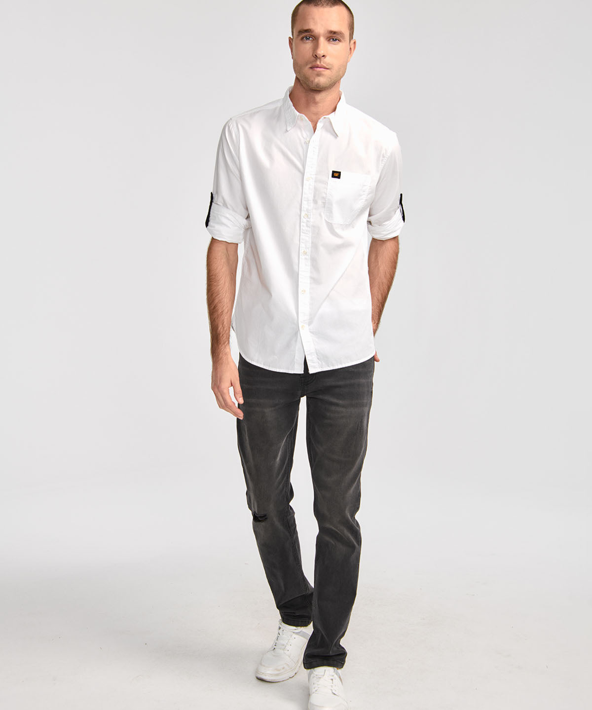 Camisa Manga LargaCasual Hombre Fundation Rojo Azul CAT