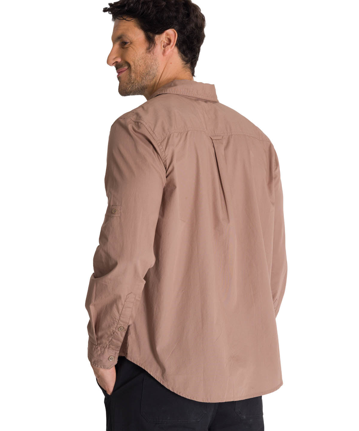 Camisa Manga Larga Hombre Convertible Café CAT