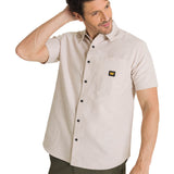 Camisa Manga Corta Hombre Oxford Relaxed Beige CAT