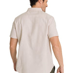 Camisa Manga Corta Hombre Oxford Relaxed Beige CAT