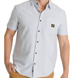 Camisa Manga Corta Hombre Oxford Relaxed Azul CAT