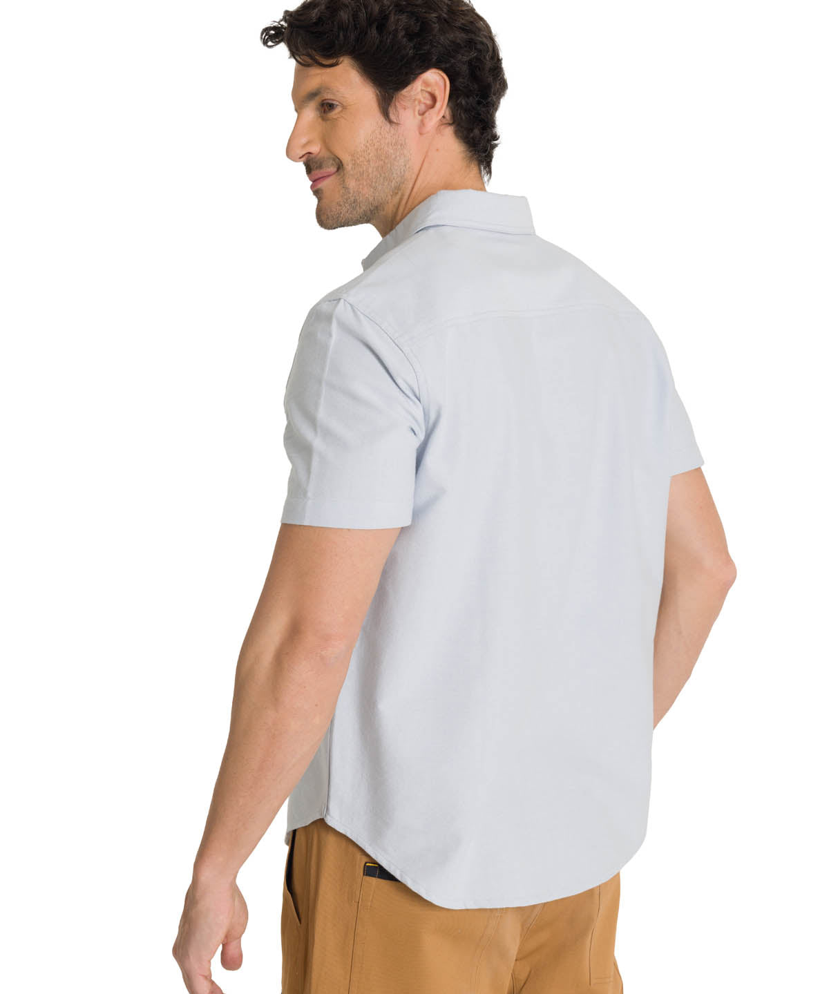 Camisa Manga Corta Hombre Oxford Relaxed Azul CAT