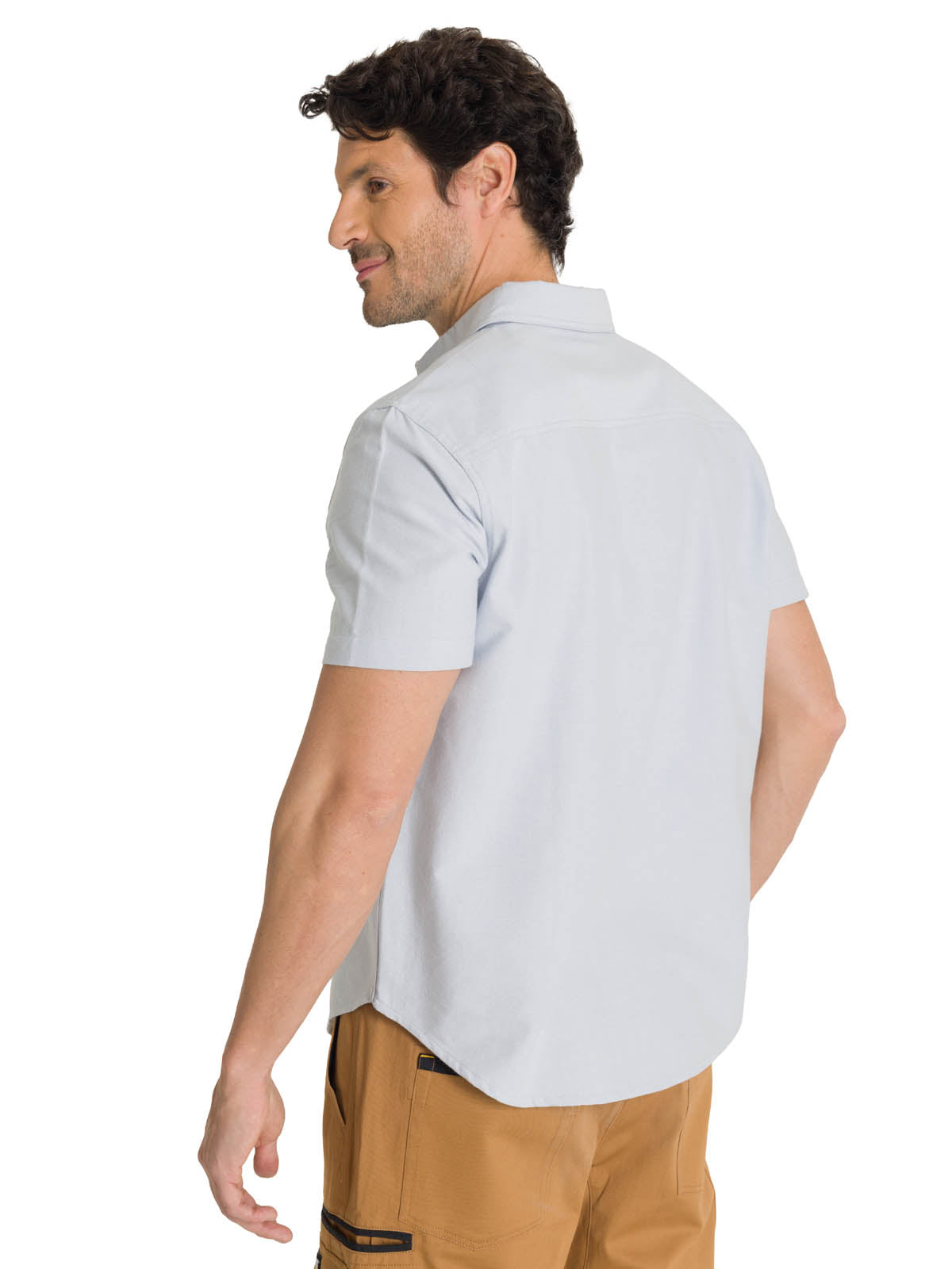 Camisa Manga Corta Hombre Oxford Relaxed Azul CAT