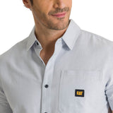 Camisa Manga Corta Hombre Oxford Relaxed Azul CAT