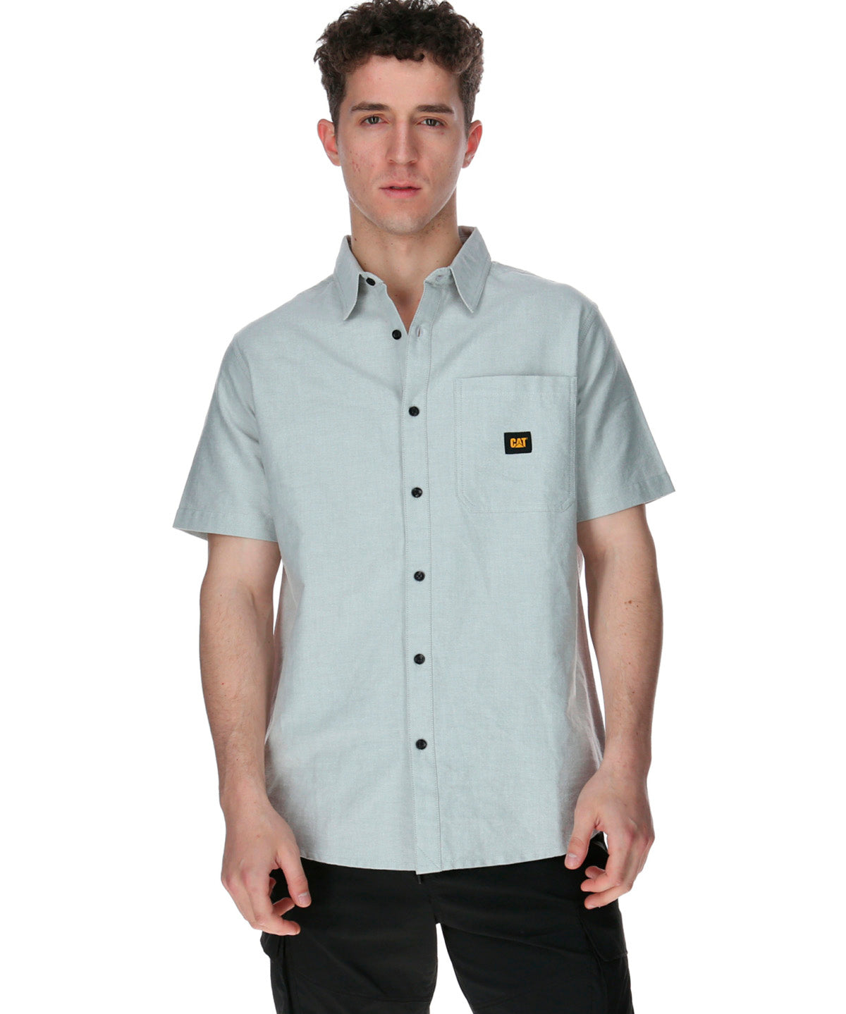 Camisa Manga corta Casual Hombre OXFORD RELAXED S/S SHIRT Gris CAT