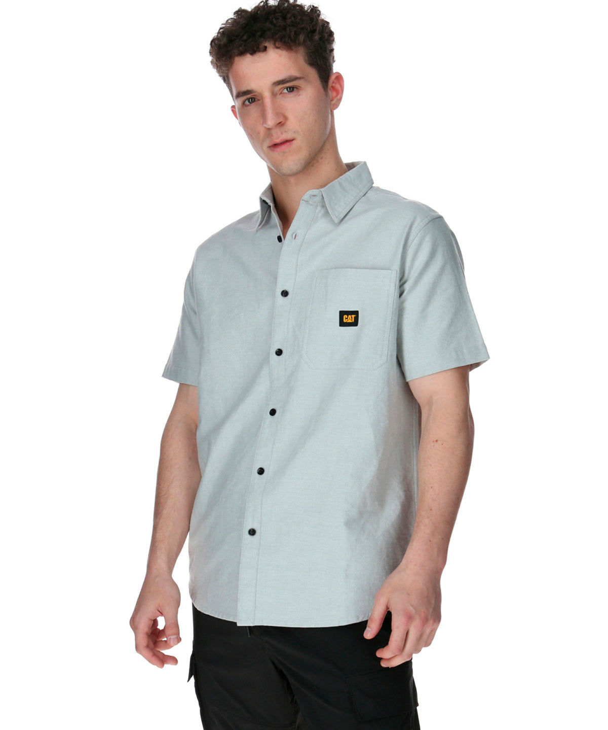 Camisa Manga corta Casual Hombre OXFORD RELAXED S/S SHIRT Gris CAT