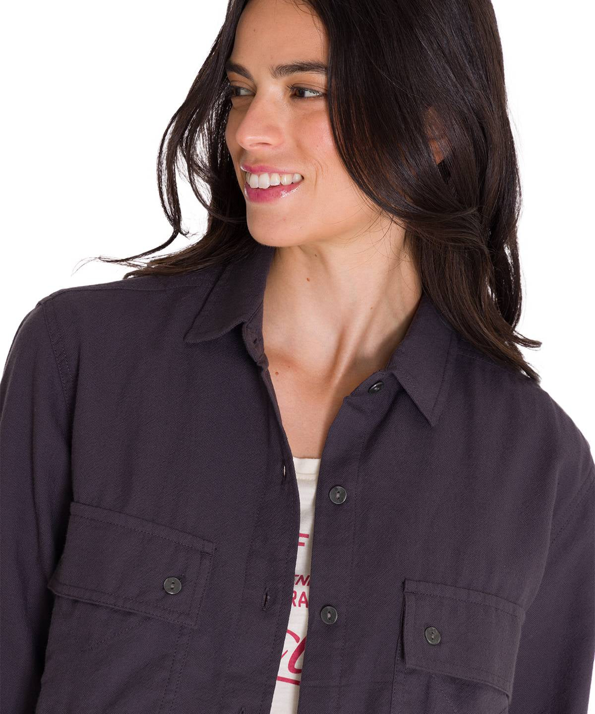 Camisa Manga Larga Mujer Heritage Uniform Boxy L/S Gris Oscuro Cat