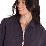 Camisa Manga Larga Mujer Heritage Uniform Boxy L/S Gris Oscuro Cat