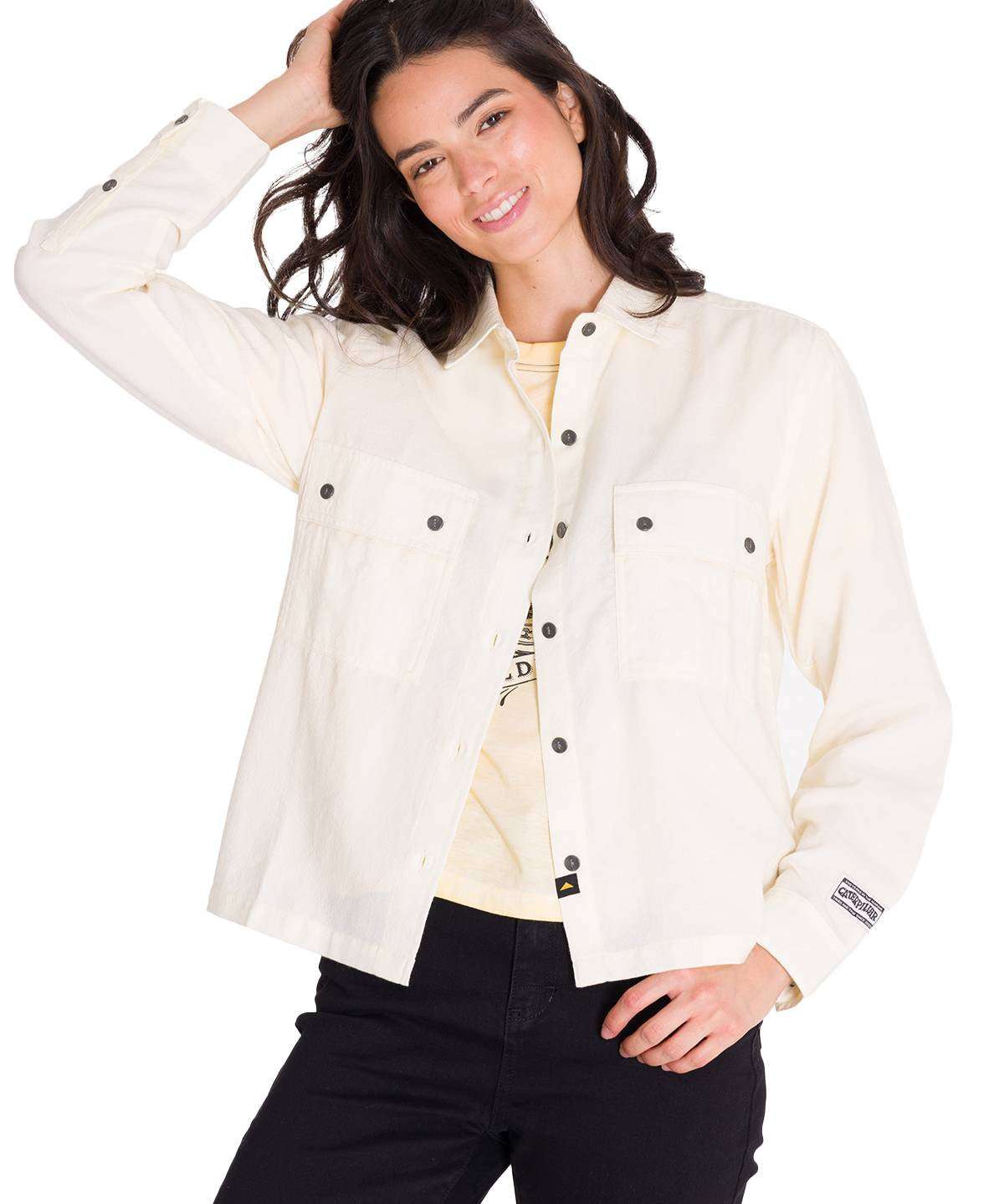 Camisa Manga Larga Mujer Heritage Uniform Boxy L/S Vainilla Cat