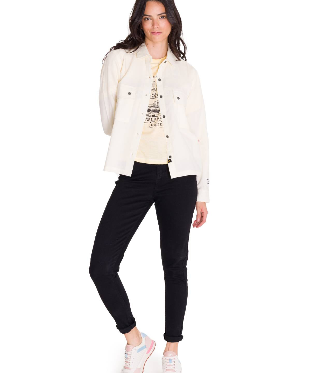 Camisa Manga Larga Mujer Heritage Uniform Boxy L/S Vainilla Cat