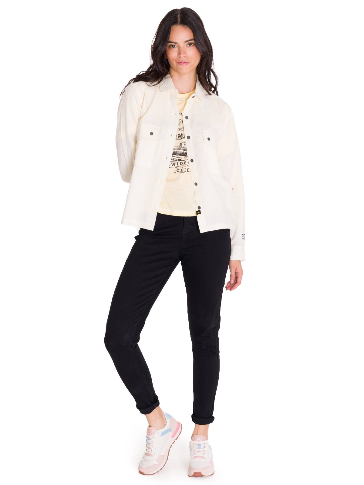 Camisa Manga Larga Mujer Heritage Uniform Boxy L/S Vainilla Cat