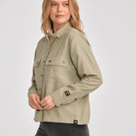 Blusa Manga larga Casual Mujer HERITAGE UNIFORM BOXY L/S SHIRT Verde CAT