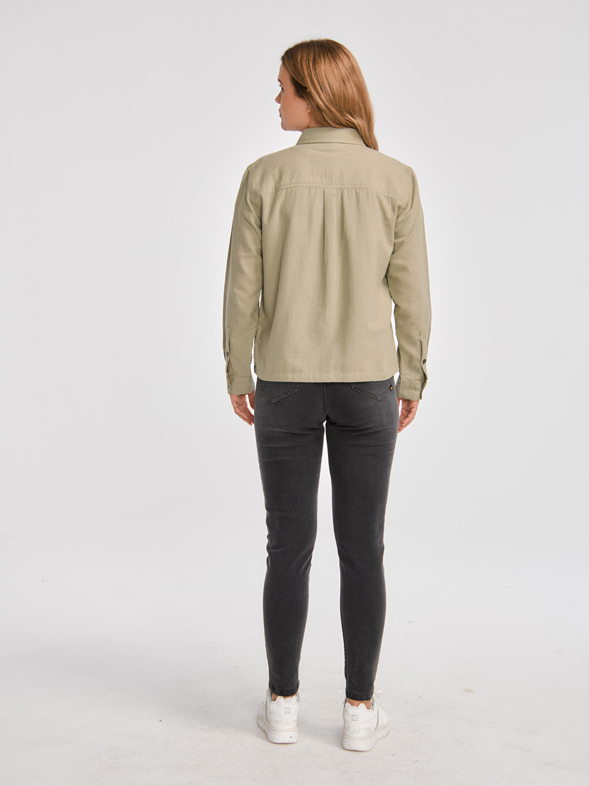 Blusa Manga larga Casual Mujer HERITAGE UNIFORM BOXY L/S SHIRT Verde CAT