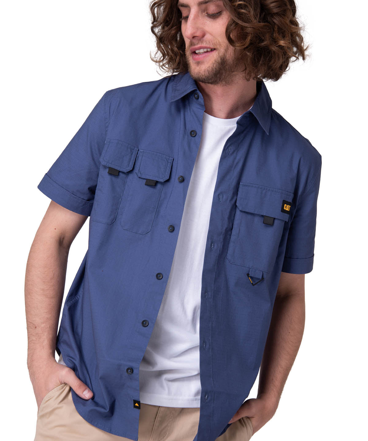 Camisa Manga Corta Hombre Utility S/S Shirt Azul