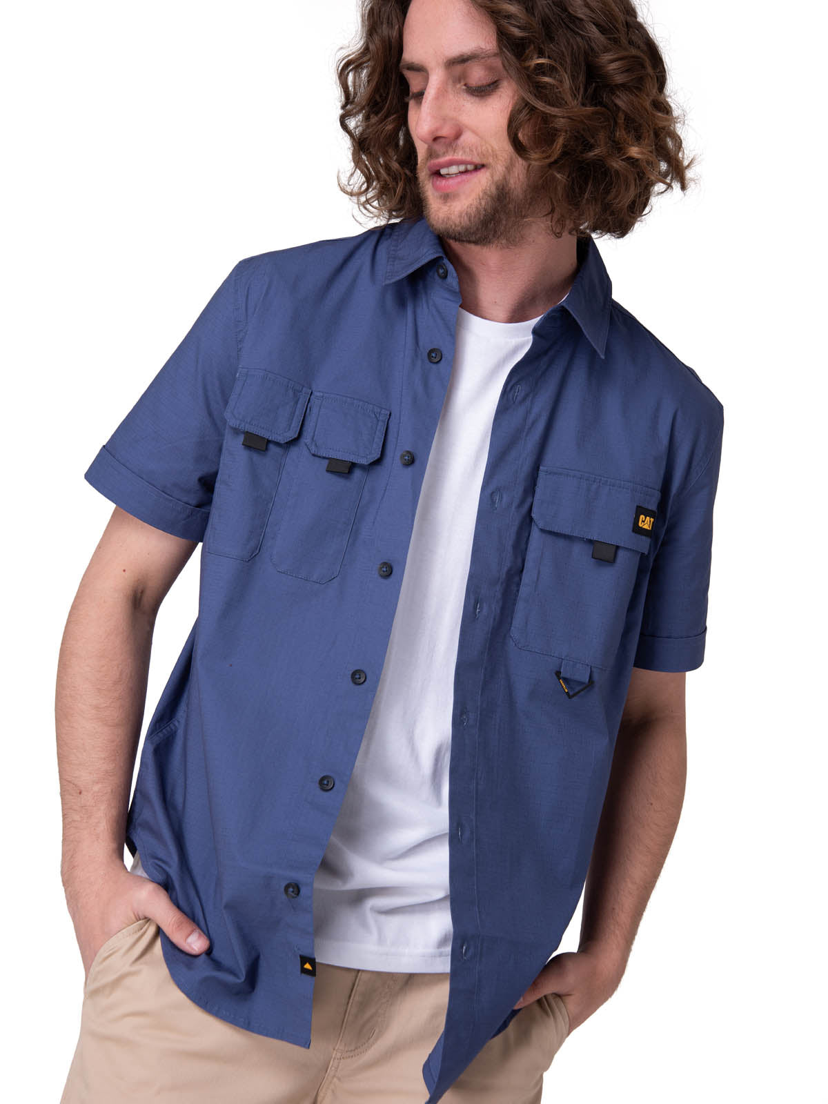 Camisa Manga Corta Hombre Utility S/S Shirt Azul
