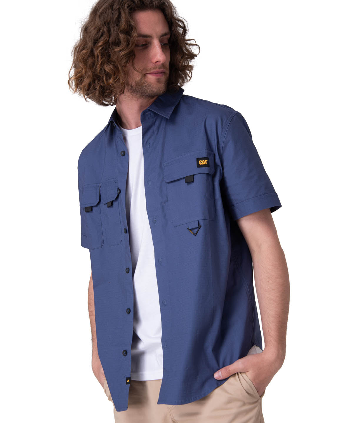 Camisa Manga Corta Hombre Utility S/S Shirt Azul