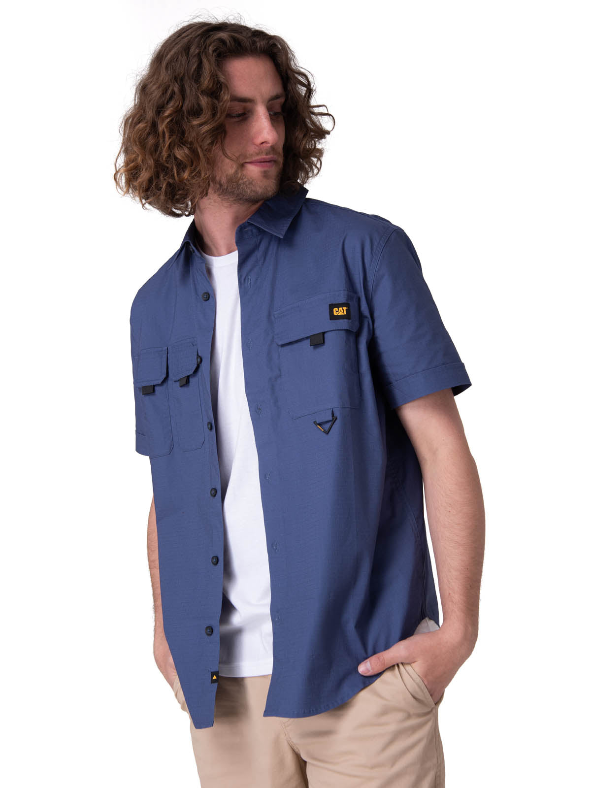 Camisa Manga Corta Hombre Utility S/S Shirt Azul