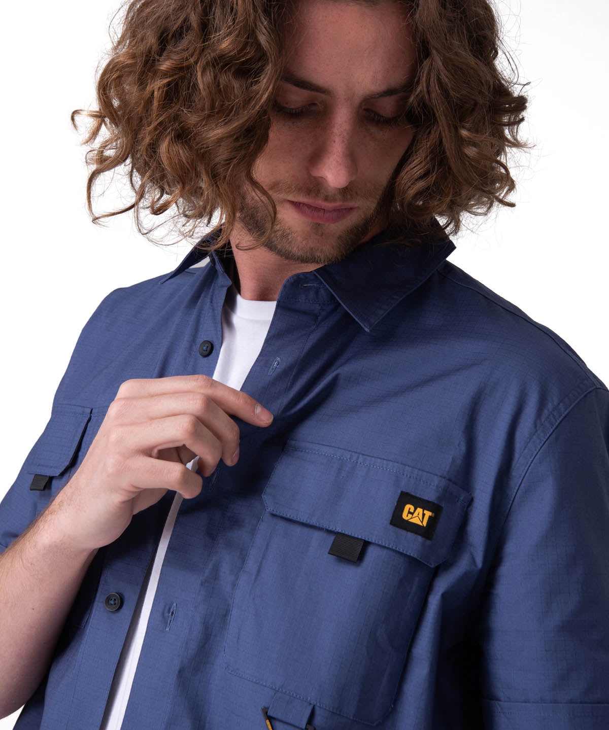 Camisa Manga Corta Hombre Utility S/S Shirt Azul