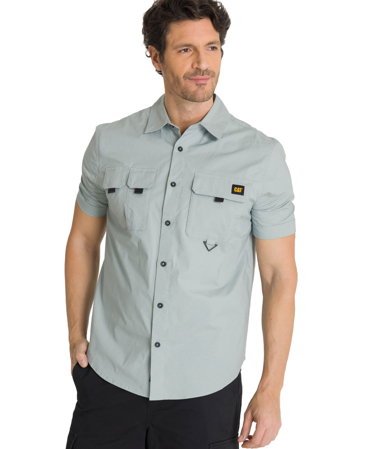 Camisa Manga Corta Hombre Utility Azul Acero CAT