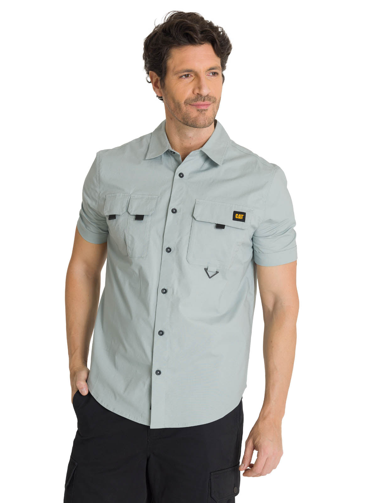 Camisa Manga Corta Hombre Utility Azul Acero CAT