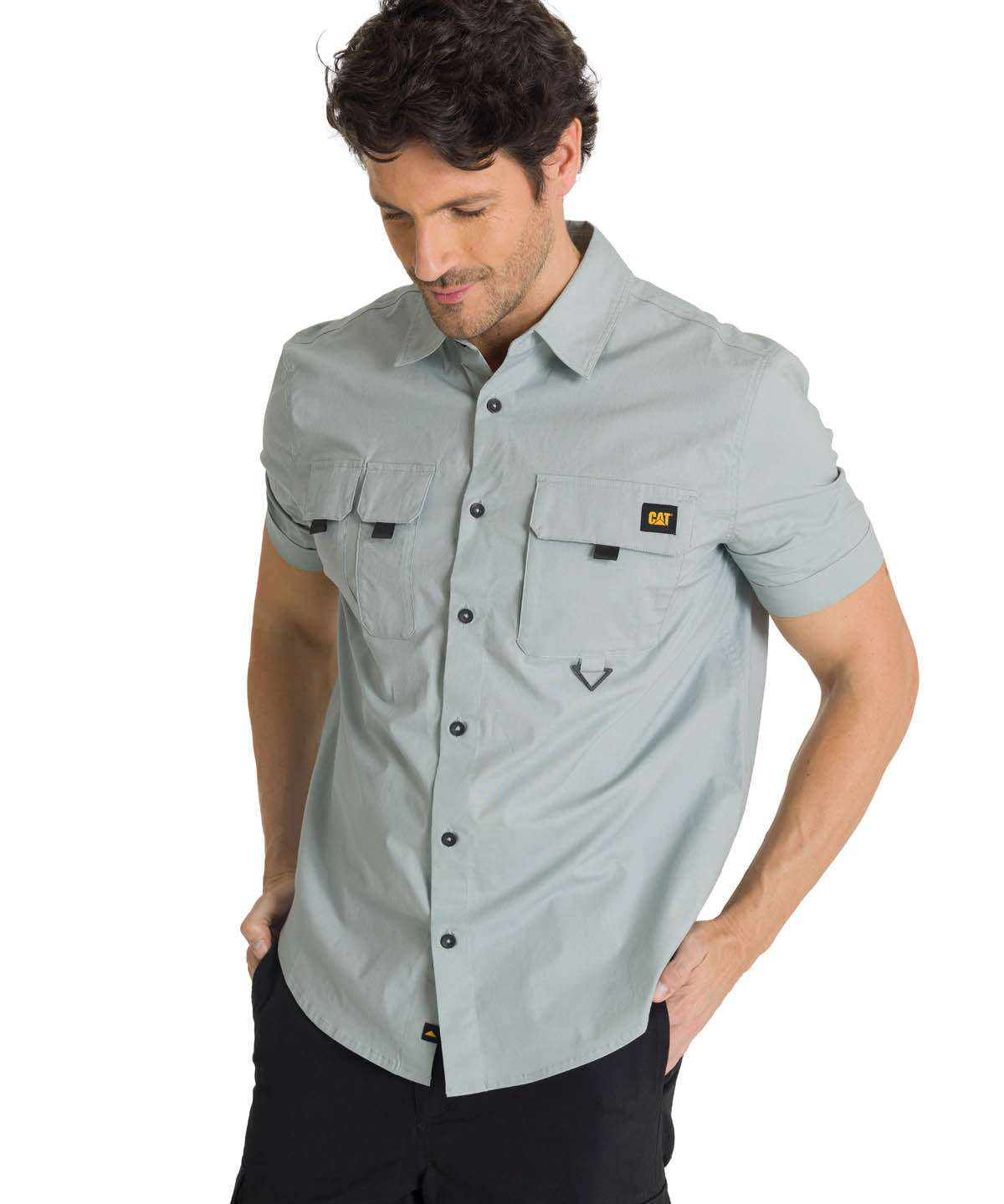 Camisa Manga Corta Hombre Utility Azul Acero CAT