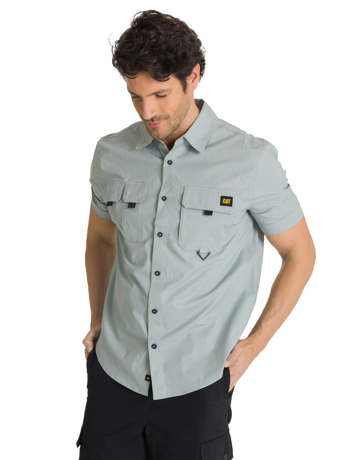 Camisa Manga Corta Hombre Utility Azul Acero CAT