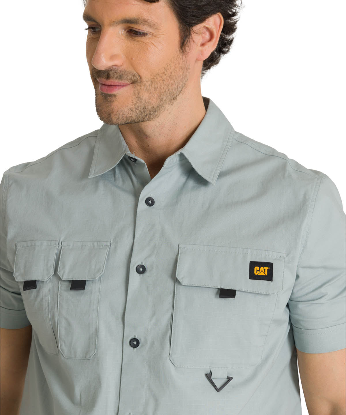 Camisa Manga Corta Hombre Utility Azul Acero CAT