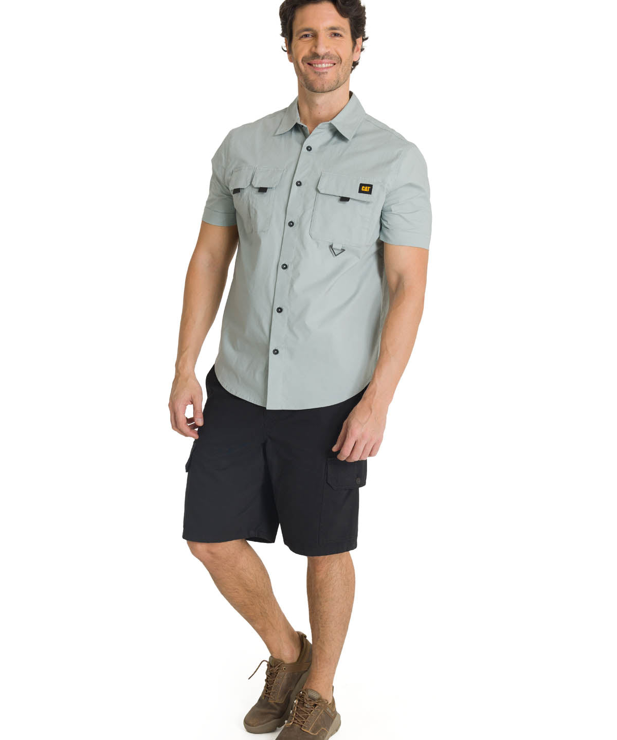 Camisa Manga Corta Hombre Utility Azul Acero CAT