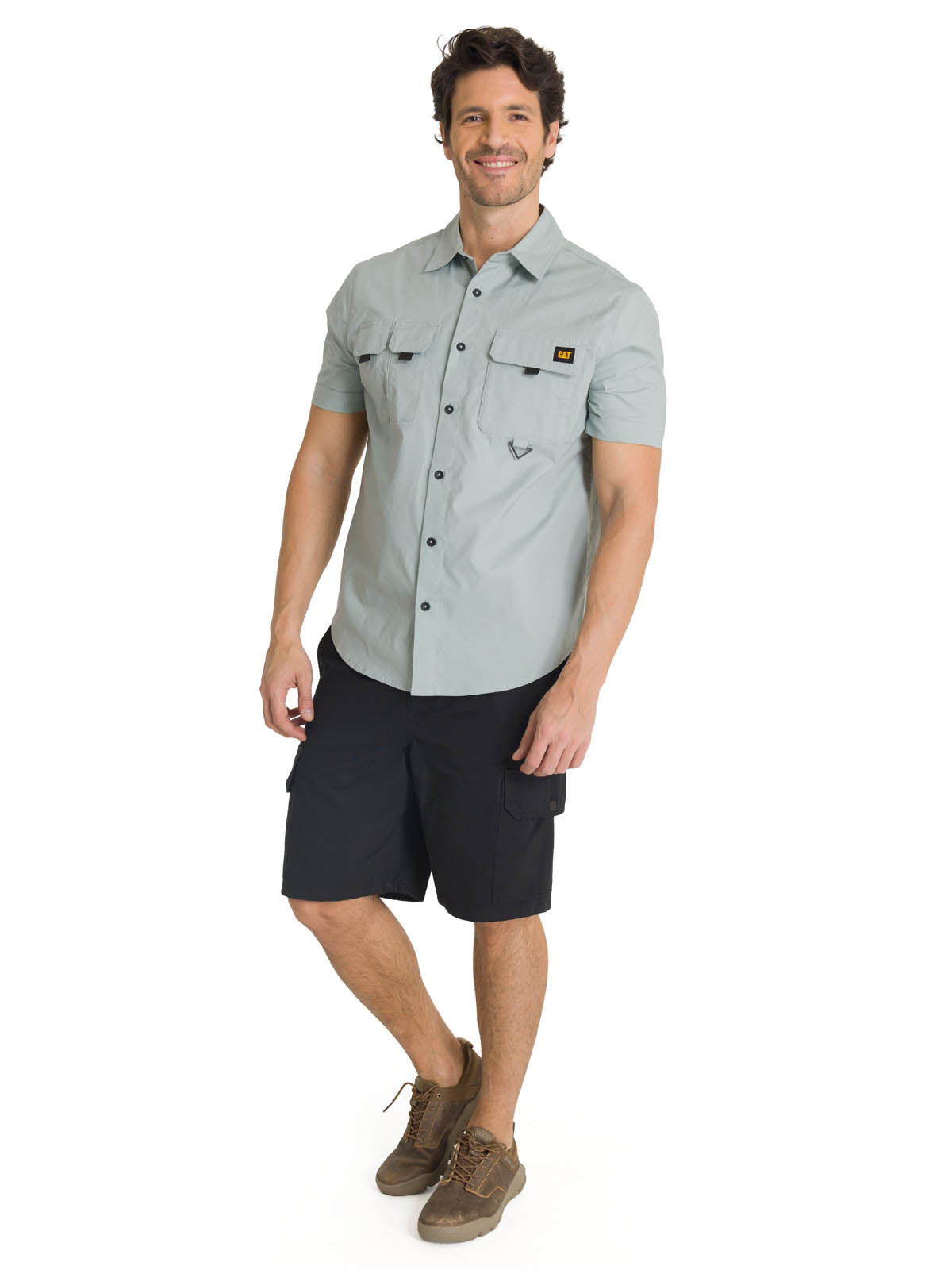 Camisa Manga Corta Hombre Utility Azul Acero CAT