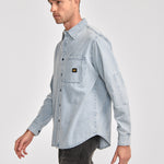 Camisa Manga larga Casual Hombre DENIM L/S SHIRT Azul claro CAT