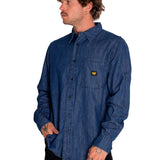 Camisa Manga Larga Casual Hombre Denim L/S Shirt Gris Cat