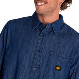 Camisa Manga Larga Casual Hombre Denim L/S Shirt Gris Cat