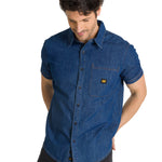 Camisa Manga Corta Hombre Denim Azul CAT