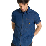 Camisa Manga Corta Hombre Denim Azul CAT