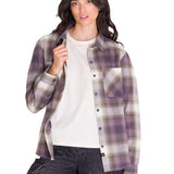 Camisa Manga Larga Mujer Flannel Relaxed Lila L/S Cat