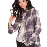 Camisa Manga Larga Mujer Flannel Relaxed Lila L/S Cat