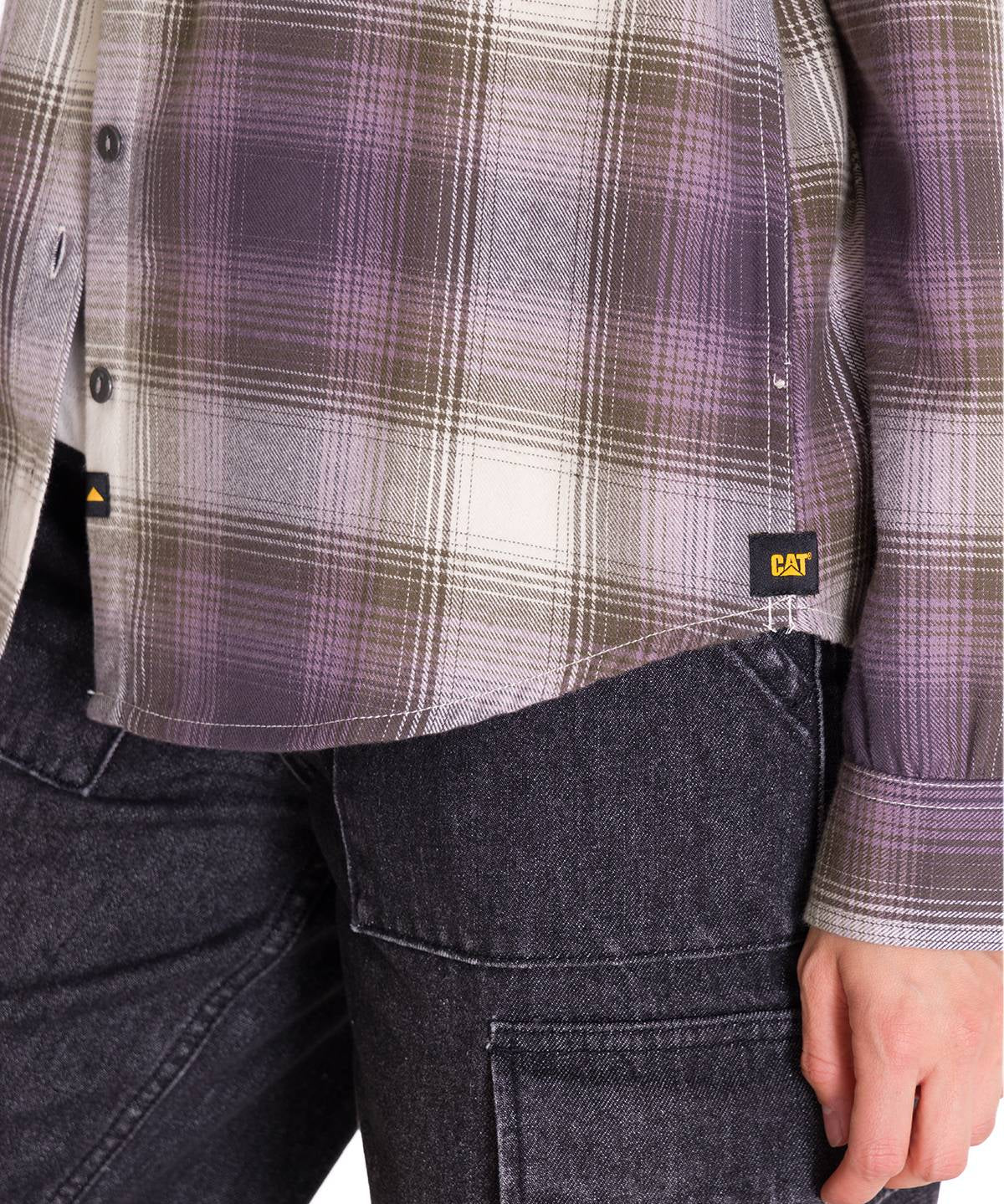 Camisa Manga Larga Mujer Flannel Relaxed Lila L/S Cat