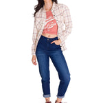 Camisa Manga Larga Mujer Flannel Relaxed L/S Rosa Pálido Cat