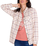 Camisa Manga Larga Mujer Flannel Relaxed L/S Rosa Pálido Cat