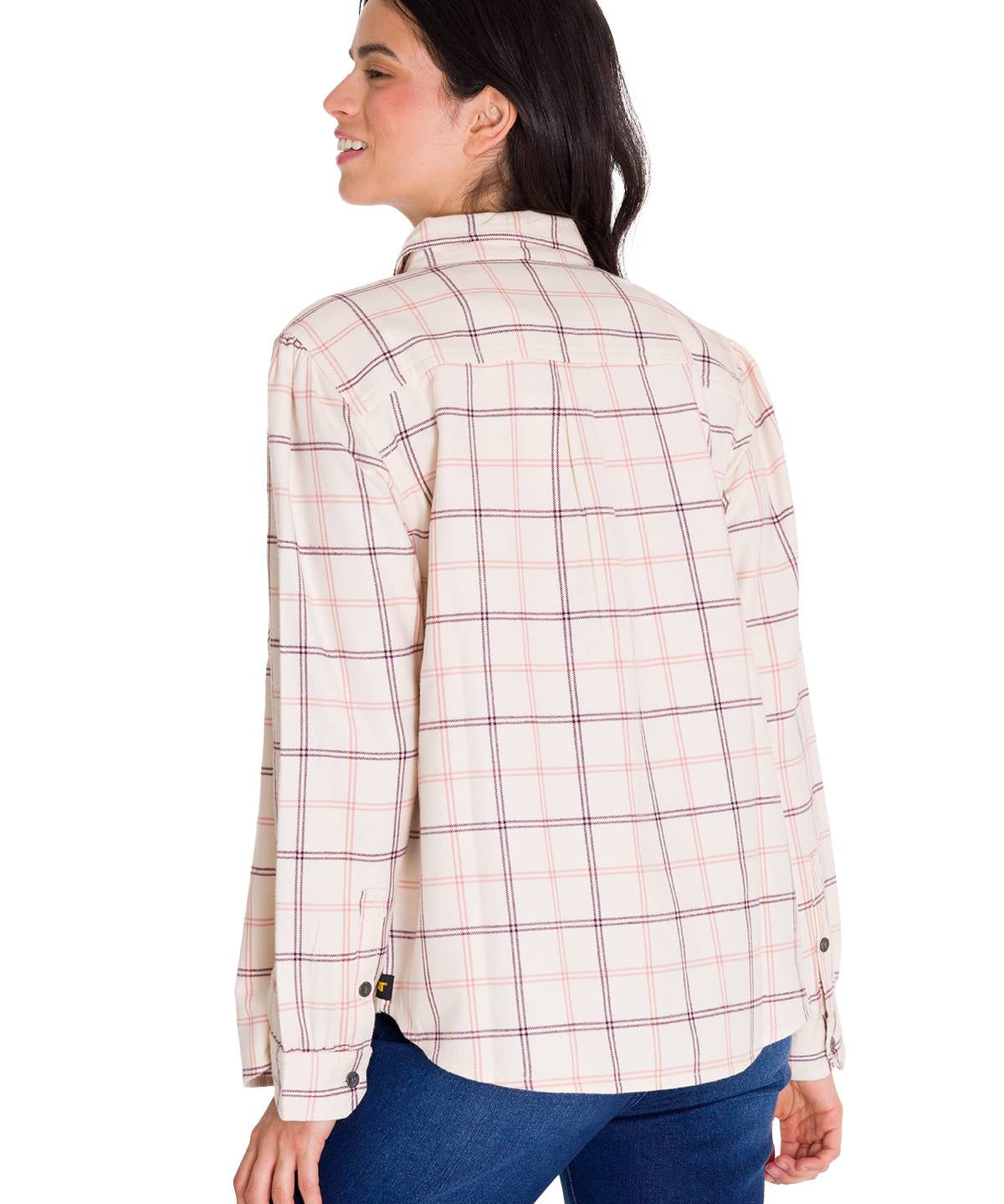 Camisa Manga Larga Mujer Flannel Relaxed L/S Rosa Pálido Cat