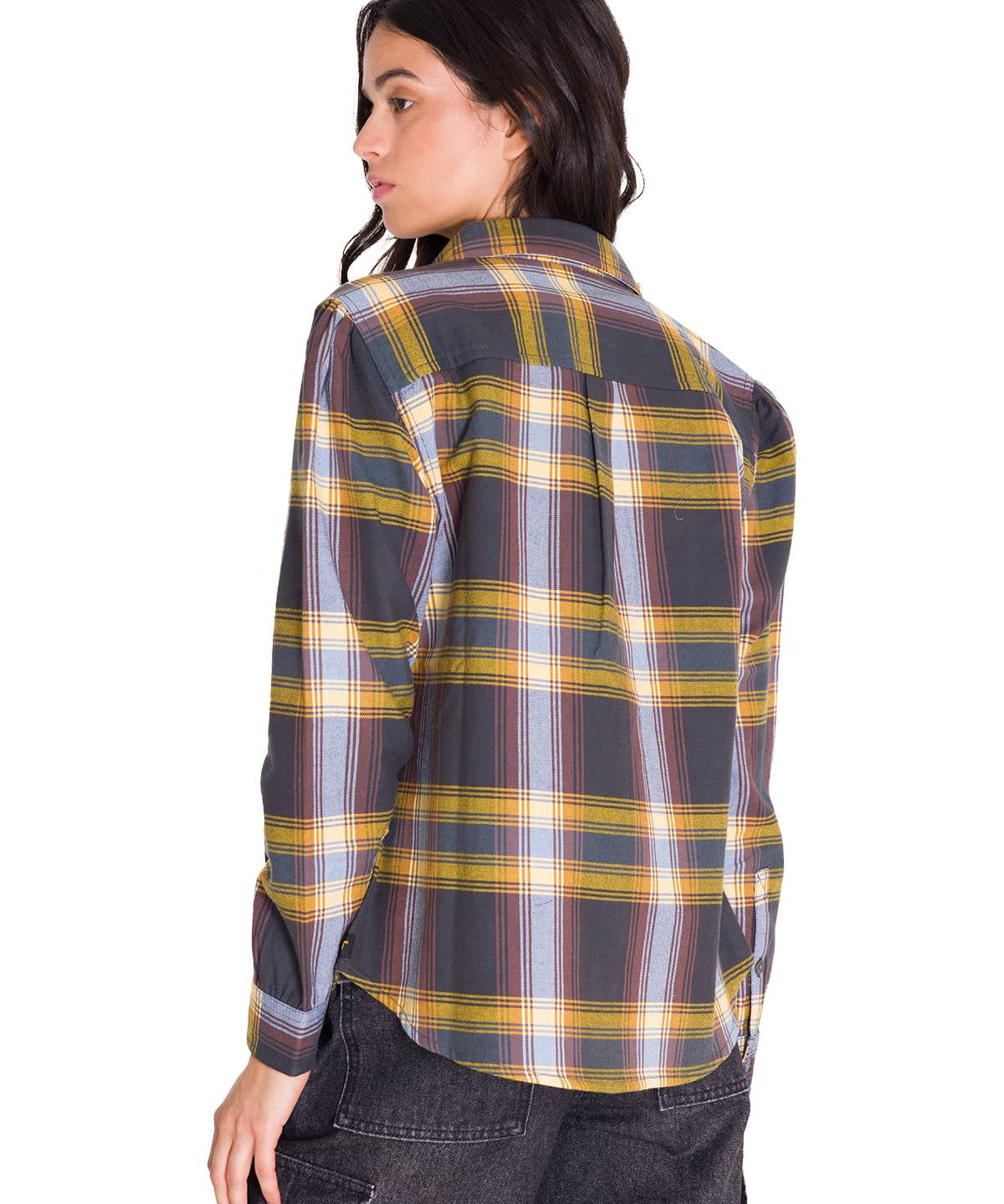 Camisa Manga Larga Mujer Flannel Relaxed L/S Púrpura Cat