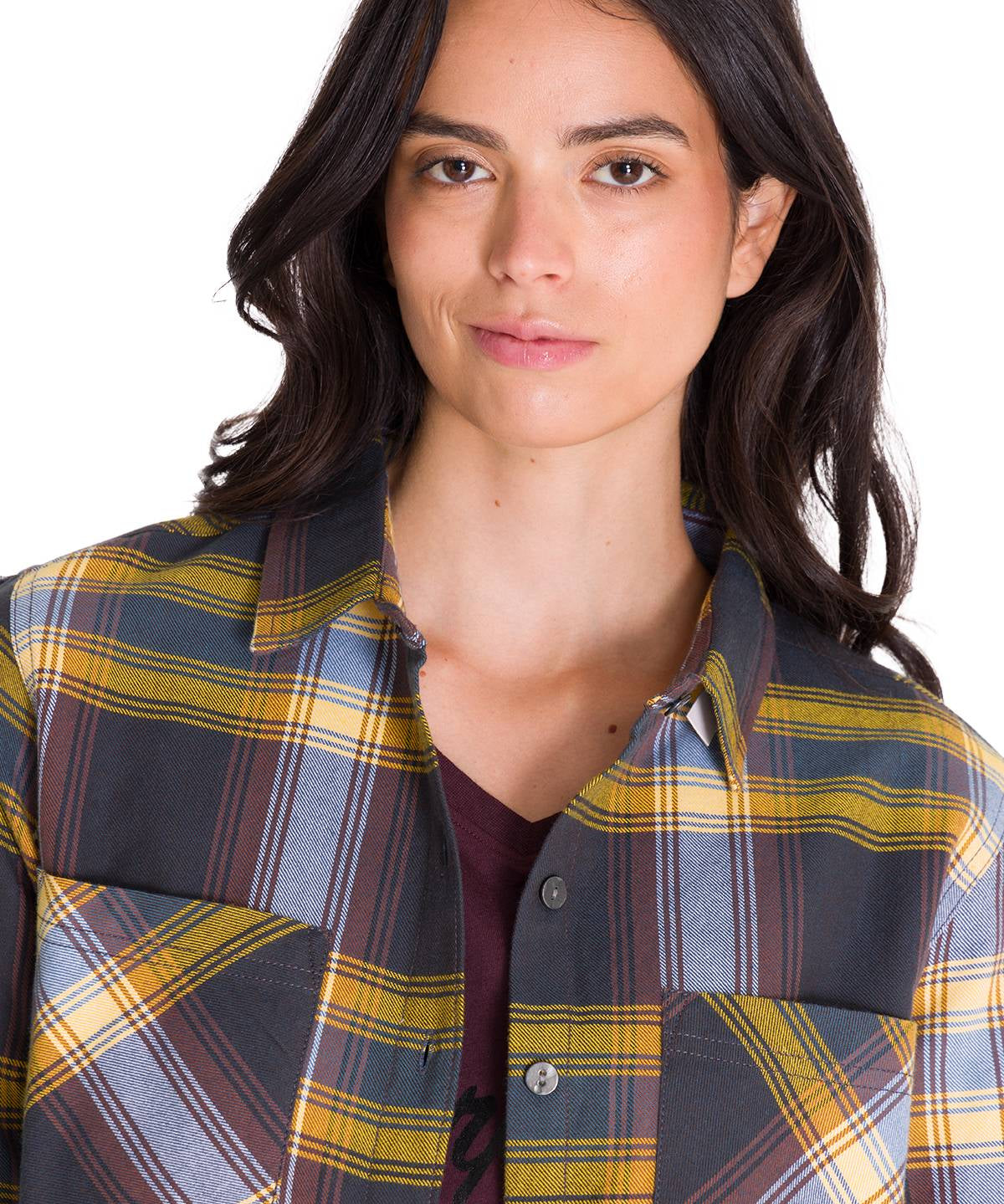 Camisa Manga Larga Mujer Flannel Relaxed L/S Púrpura Cat