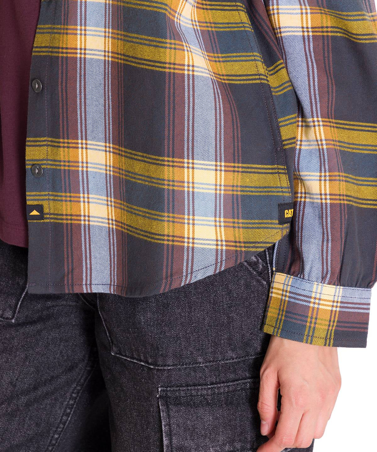 Camisa Manga Larga Mujer Flannel Relaxed L/S Púrpura Cat